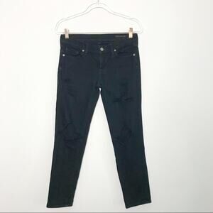 Citizens of Humanity Womens Size 27 Ripped Skinny Jeans Black Ankle Rocket Rips